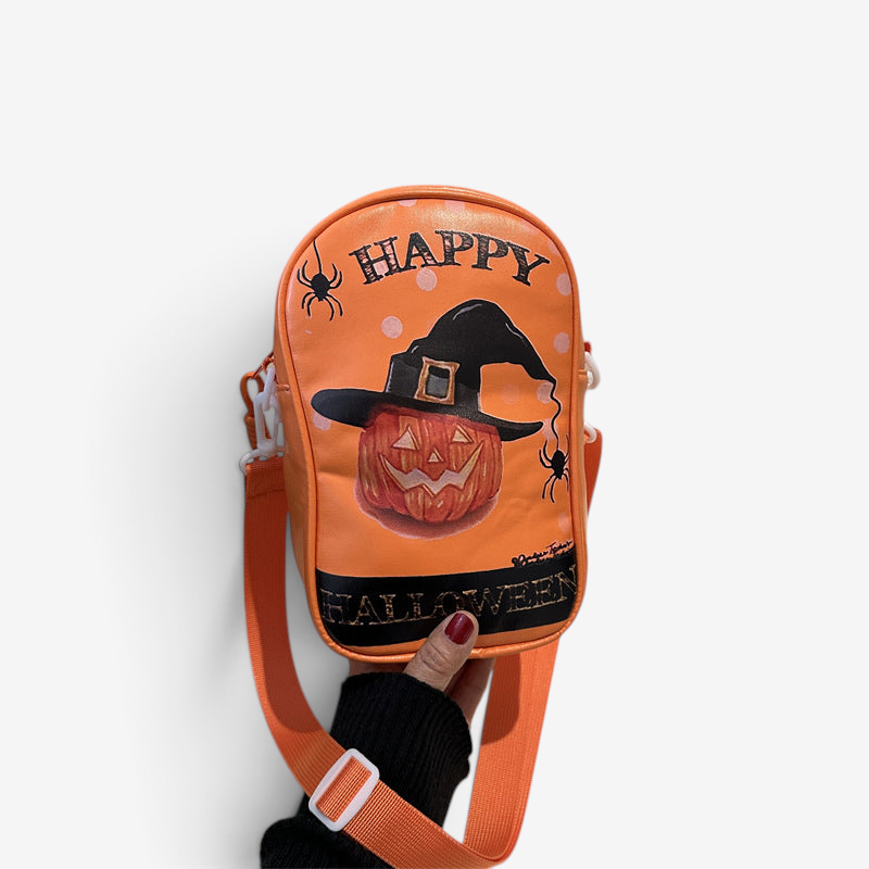 Torebka na ramię Halloween z motywem dyni w kolorze pomarańczowym