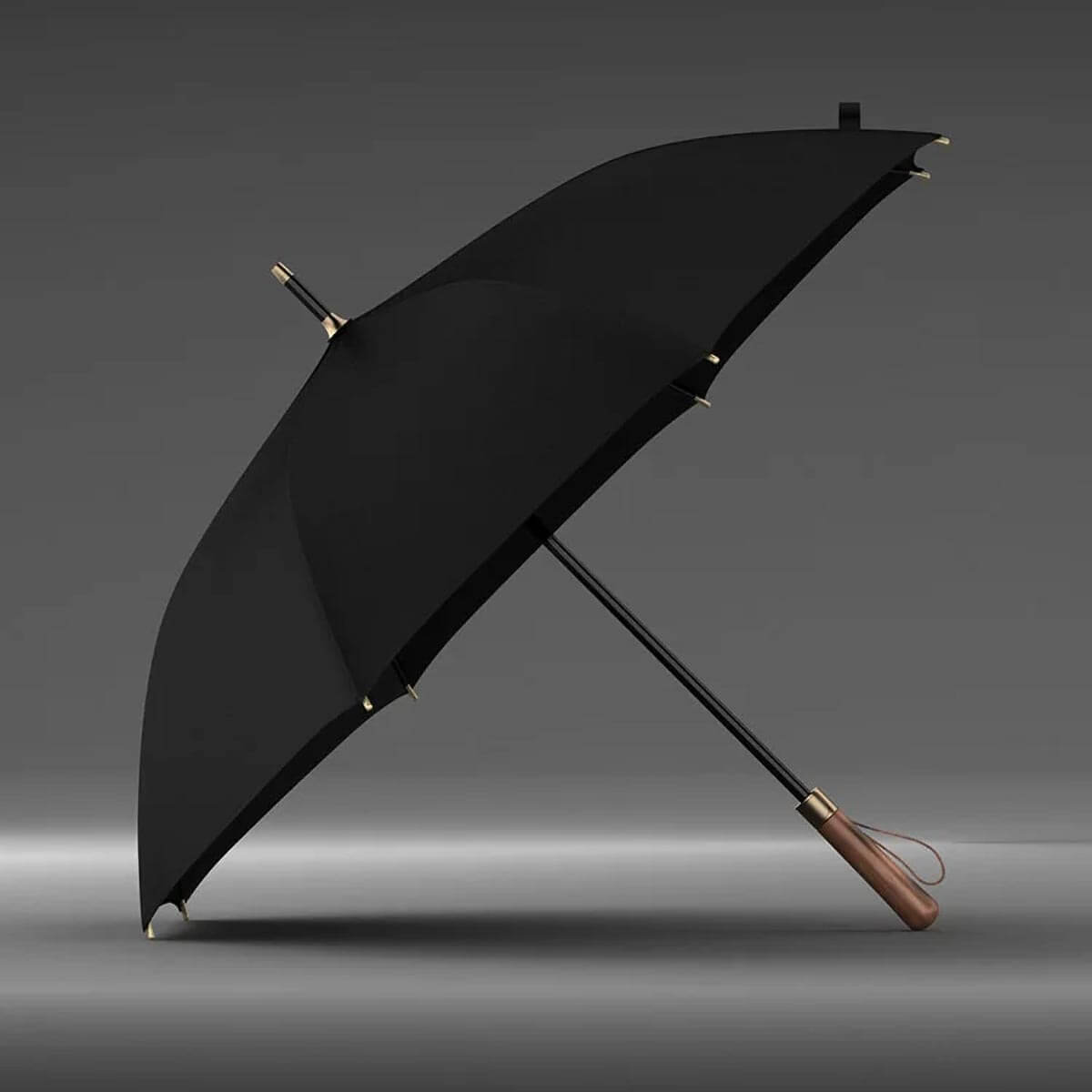 Parasol czarny odporny na wiatr – duży baldachim