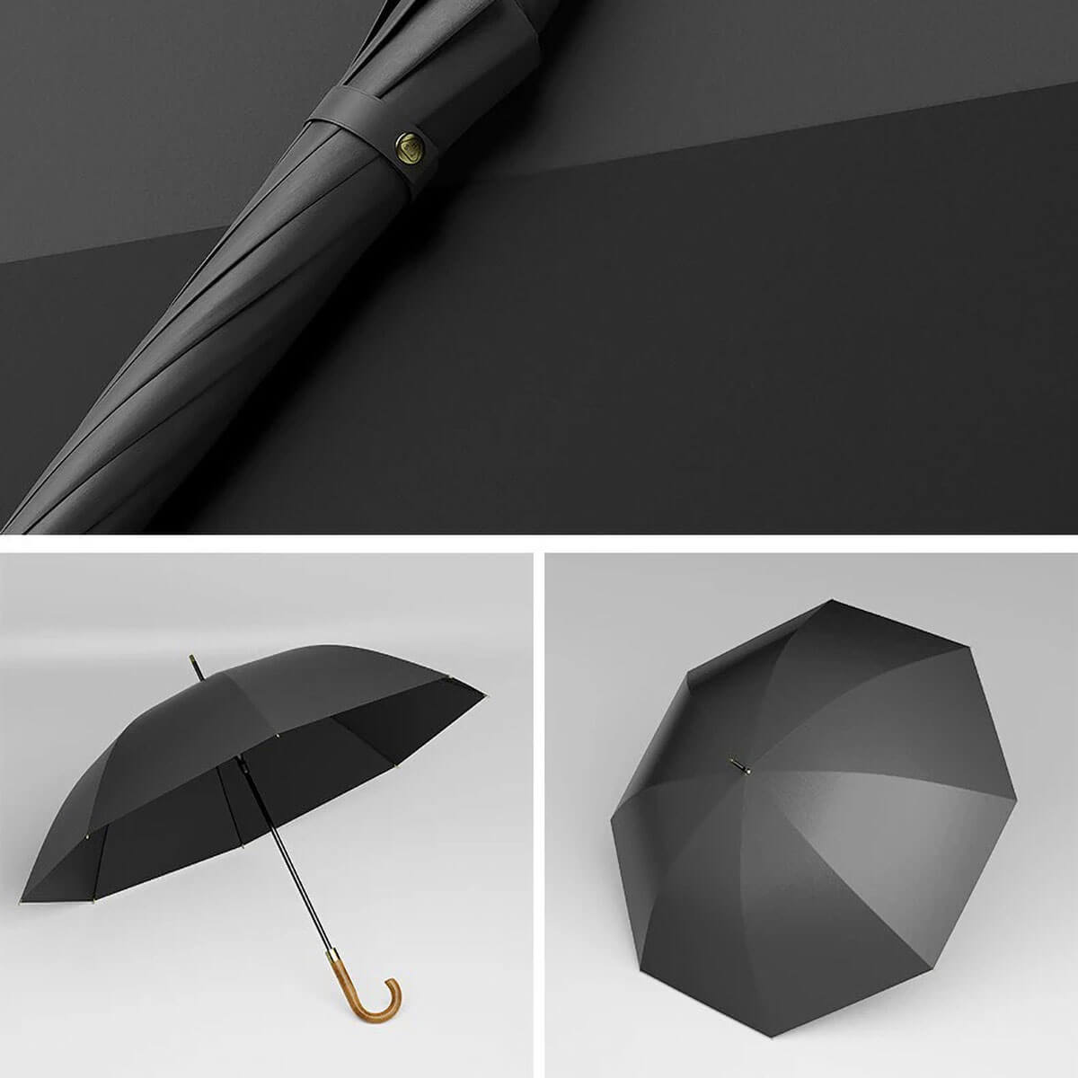 Parasol długi z odporną na wiatr konstrukcją stelaża