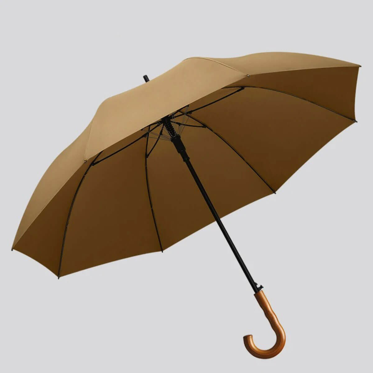 Parasol długi czarny – 8-panelowa czaszka pongee