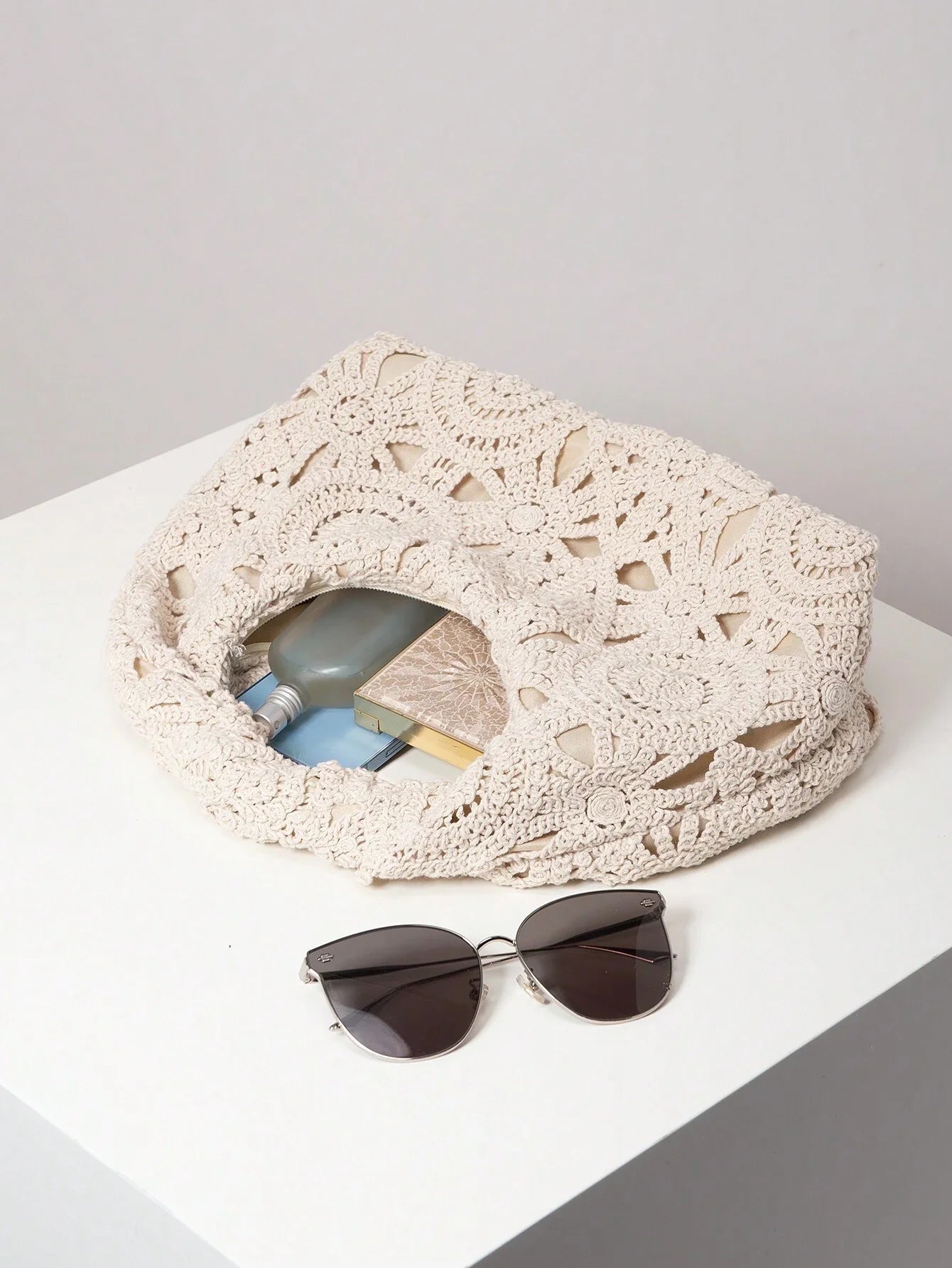 Letnia torba boho w kolorze morelowym