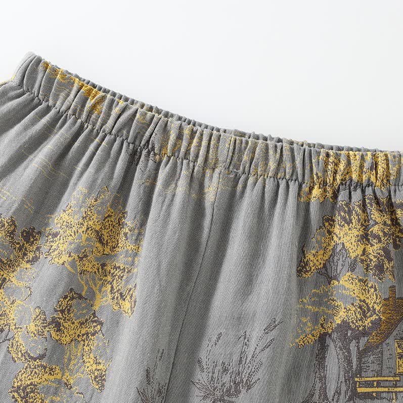 Piżama kimono z pejzażem – widok z tyłu