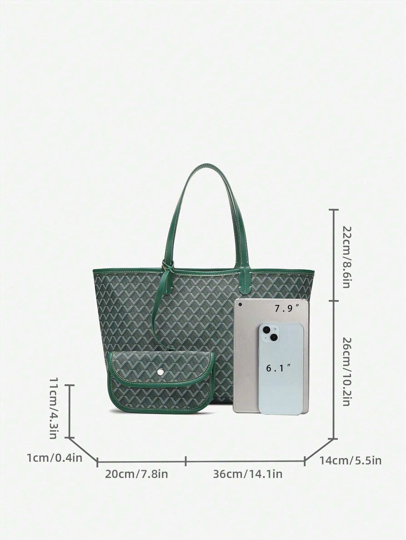 Torba shopper damska w kolorze zielonym