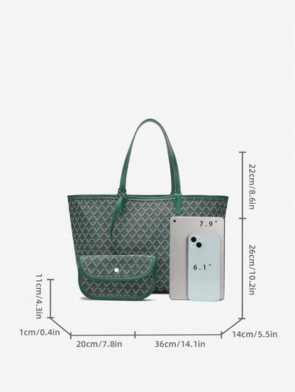 Torba shopper damska w kolorze zielonym
