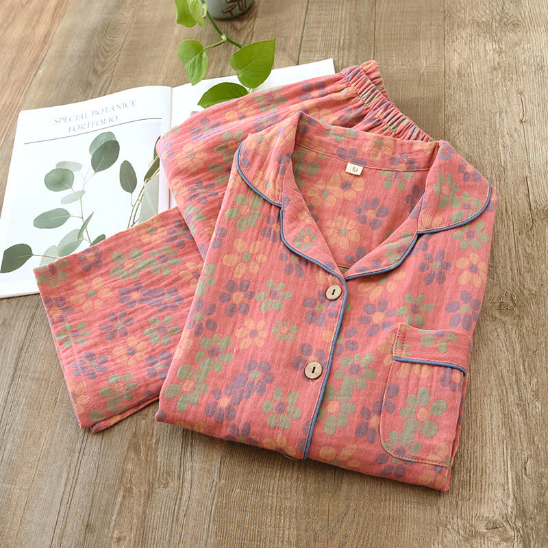 Piżama bawełniana damska kolor różowy rozmiar 2XL – przód