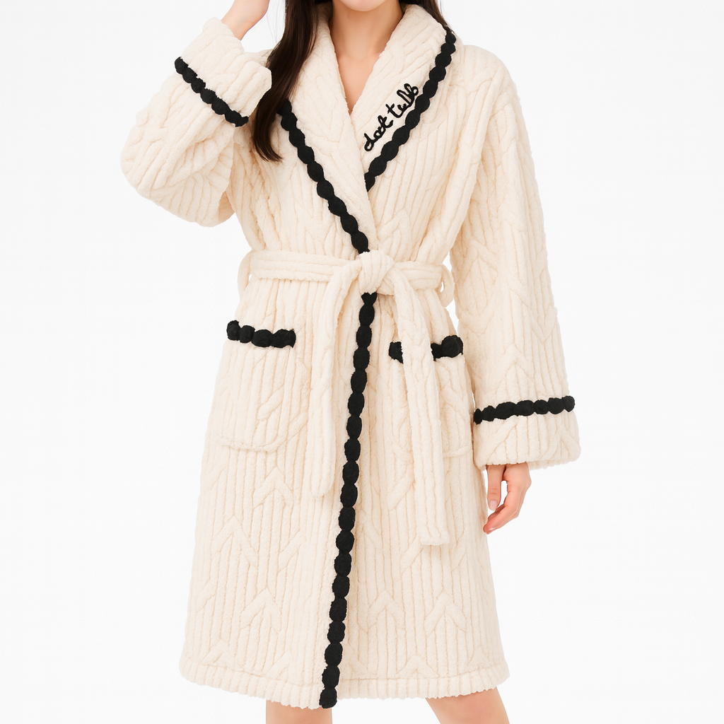 Luksusowy Szlafrok Damski – Ciepły Koralowy Aksamit na Chłodne Wieczory [szlafrok damski]