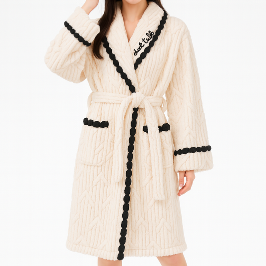 Luksusowy Szlafrok Damski – Ciepły Koralowy Aksamit na Chłodne Wieczory [szlafrok damski]