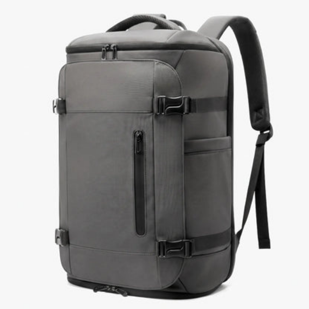 Plecak podróżny 36–55 l z kieszenią na buty – widok z przodu