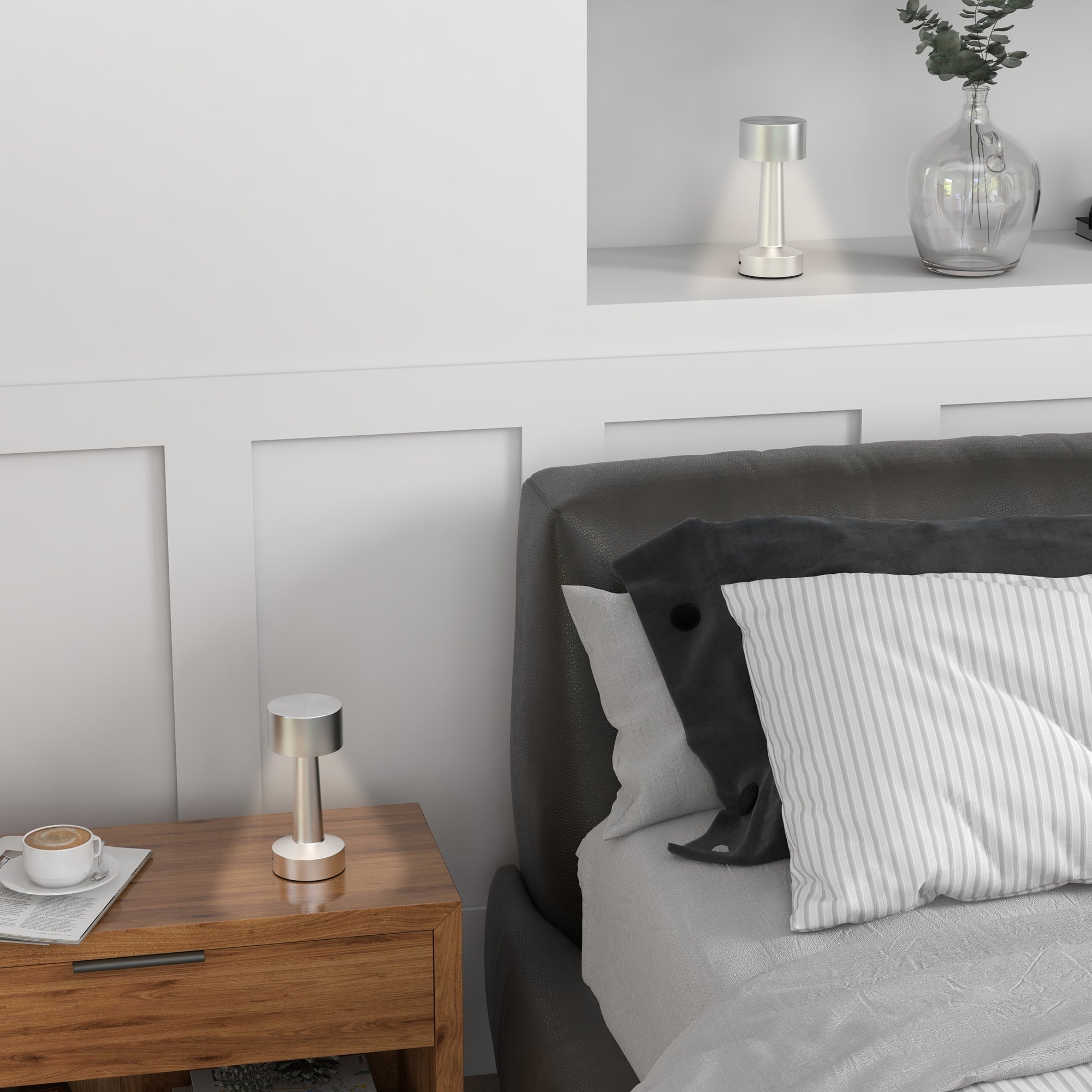 Akumulatorowa Lampka LED z Regulacją Koloru i Dotykowym Sterowaniem – Nowoczesna Lampka Nocna Biurkowa na Baterie 1