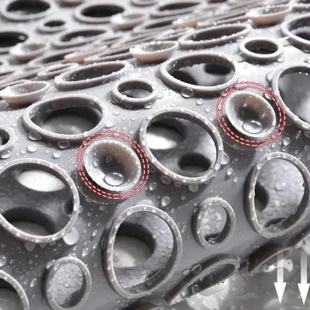 Antypoślizgowa Mata Prysznicowa 60x40 cm z Antybakteryjnym PVC – Bezpieczna i Trwała, Przezroczysta 3