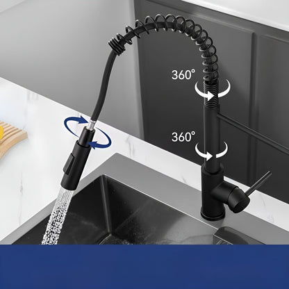 Bateria kuchenna ze stali nierdzewnej z wyciąganą wylewką – elastyczny strumień i obrót o 360° dla wydajnego czyszczenia 4