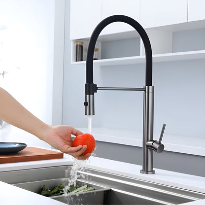 Bateria ze stali nierdzewnej – obrotowa 360° z 2 rodzajami strumienia do kuchni i łazienki | Trwały i elegancki design 0