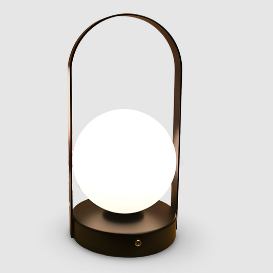 Bezprzewodowa Lampa Stołowa LED Orbita – Elegancka Lampka Nocna do Salonów, Regulowane Światło, Odporna na Rdzę, Akumulatorowa 0
