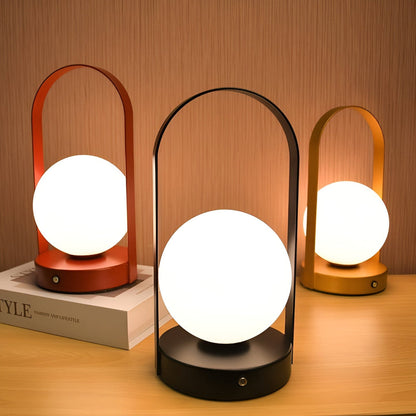Bezprzewodowa Lampa Stołowa LED Orbita – Elegancka Lampka Nocna do Salonów, Regulowane Światło, Odporna na Rdzę, Akumulatorowa 1