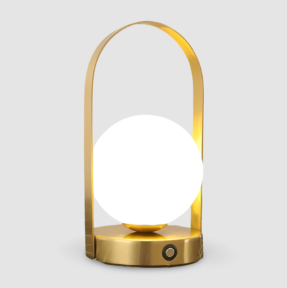 Bezprzewodowa Lampa Stołowa LED Orbita – Elegancka Lampka Nocna do Salonów, Regulowane Światło, Odporna na Rdzę, Akumulatorowa 10