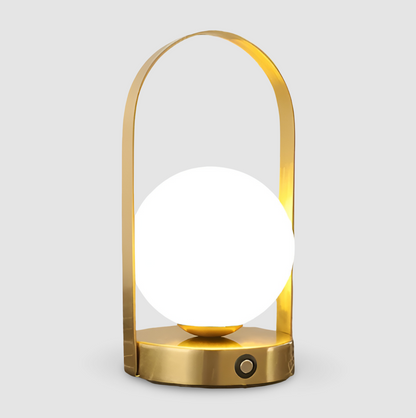 Bezprzewodowa Lampa Stołowa LED Orbita – Elegancka Lampka Nocna do Salonów, Regulowane Światło, Odporna na Rdzę, Akumulatorowa 10