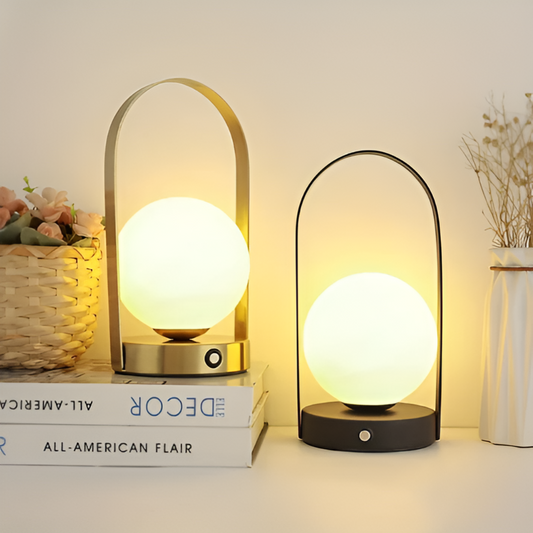 Bezprzewodowa Lampa Stołowa LED Orbita – Elegancka Lampka Nocna do Salonów, Regulowane Światło, Odporna na Rdzę, Akumulatorowa 2