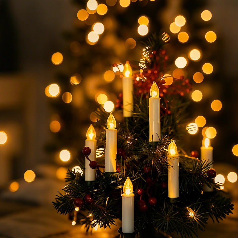 Błyskotliwe Bezprzewodowe Świece Świąteczne – Migoczący Blask Tworzy Magię Świąt [Lampki] 3