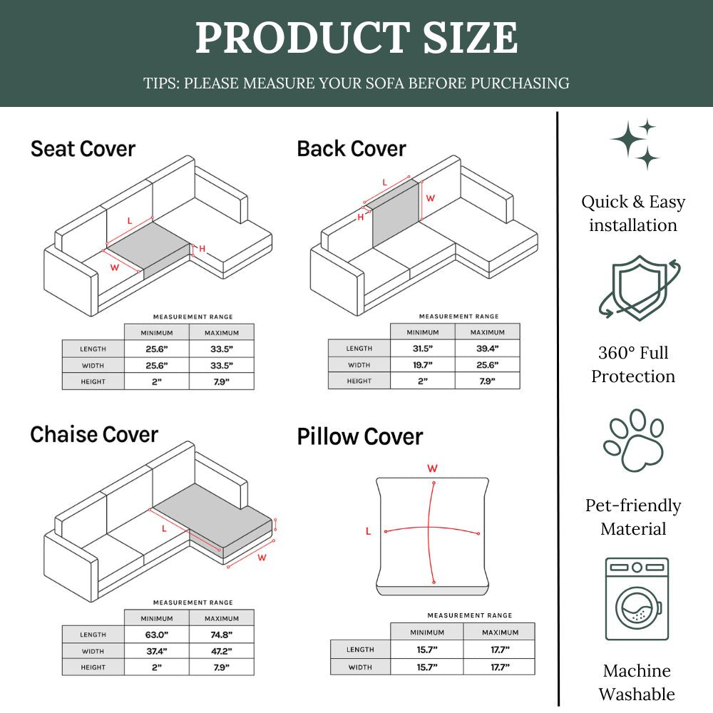 Cameron Narzuta na Sofę – Elegancki Żakard, Łatwe Czyszczenie, Ochrona Mebli dla Właścicieli Zwierząt [narzuta na sofę] 6