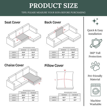 Cameron Narzuta na Sofę – Elegancki Żakard, Łatwe Czyszczenie, Ochrona Mebli dla Właścicieli Zwierząt [narzuta na sofę] 6