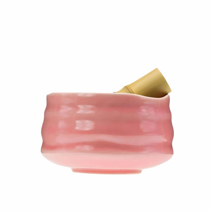 Ceramiczna misa do matcha – Różowa, ręcznie wykonana miska do herbaty | Idealna do ceremonii i codziennego użytku 1