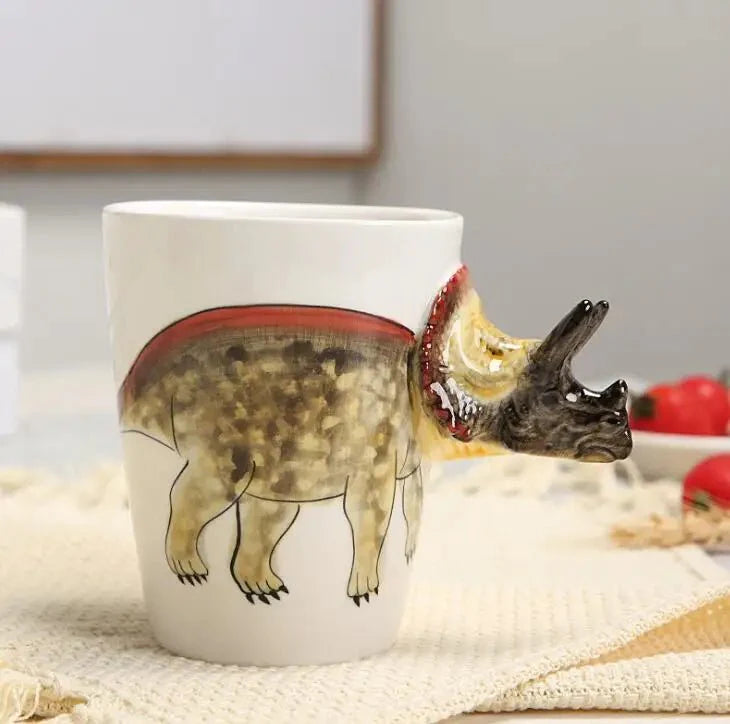 Ceramiczny Kubek Dinozaur 350ml – Ręcznie Malowany, Unikalny Design 3D, Idealny do Kawy i Herbaty 7