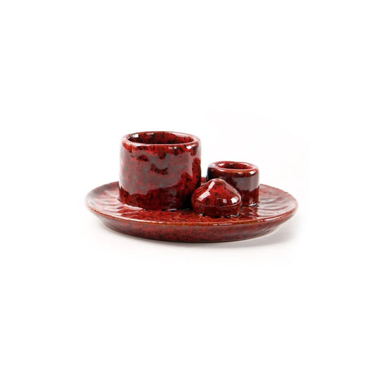 Ceramiczny Świecznik i Holder na Kadzidła 14 x 8 cm - Elegancki Rustykalny Design do Wnętrz 0