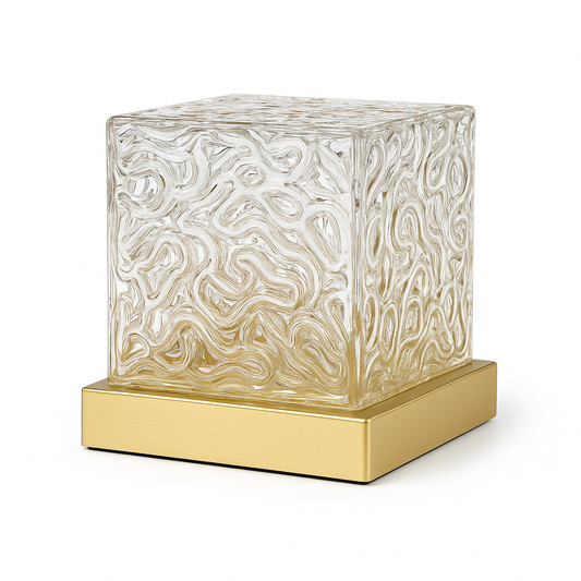 Aurora Unisex Lampa Ozdobna – Hipnotyzujący Design z Naturalną Drewnianą Podstawą [lampa ozdobna]