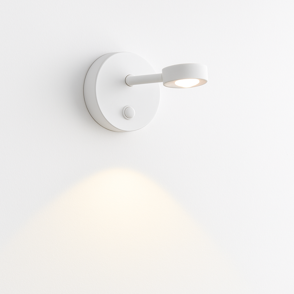 Nowoczesny Kinkiet Ścienny z Czujnikiem Ruchu, Obrotowa Lampa na Ścianę LED - Ciepłe, Neutralne i Chłodne Światło do Wnętrz