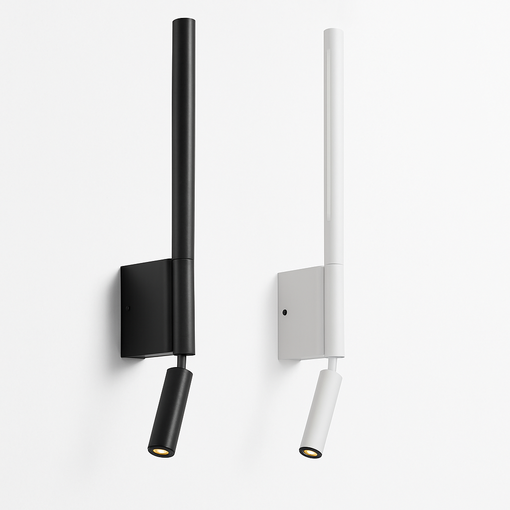 Czarny Kinkiet Ścienny LED – Minimalistyczna Lampa na Ścianę do Salonu i Sypialni