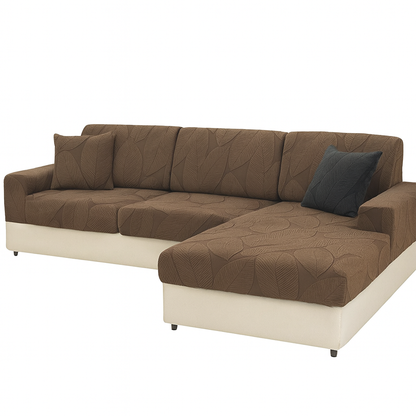 Czarna Elegancka Narzuta na Sofę – Stylowy Żakardowy Design z Motywem Liści, Ochrona Mebli, Łatwa Pielęgnacja [narzuta na sofę]