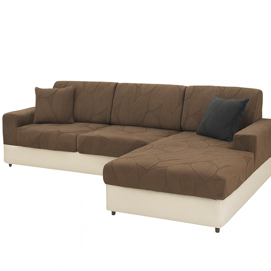 Czarna Elegancka Narzuta na Sofę – Stylowy Żakardowy Design z Motywem Liści, Ochrona Mebli, Łatwa Pielęgnacja [narzuta na sofę]