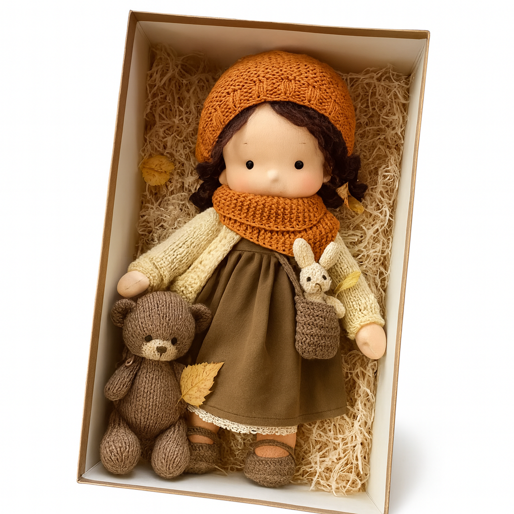 Miękka Bawełniana Lalka Cuddly z Realistycznymi Detailami dla Dzieci – 30 cm, Idealna do Przytulania i Zabawy