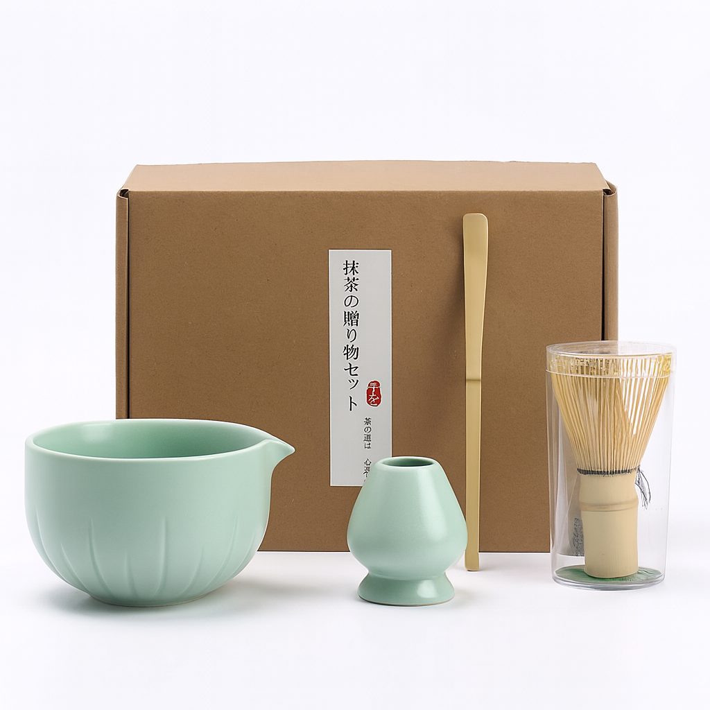 Zestaw do Herbaty Matcha w Stylu Japońskim – 4 Elementy z Akcesoriami, Idealny na Prezent