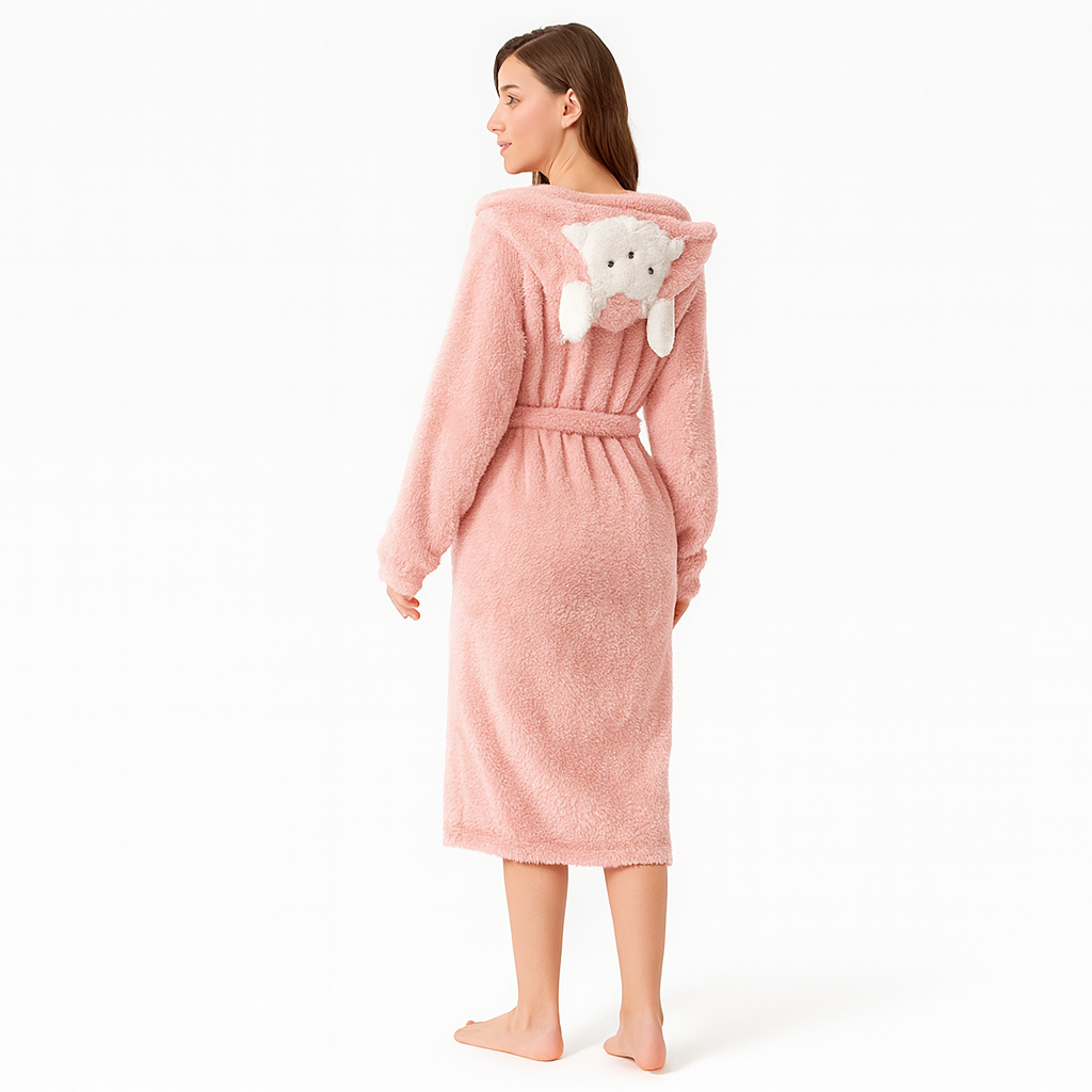 Fiona Damska Koszula Nocna – Ciepła Flanelowa z Kapturem na Zimowe Wieczory Koszula Nocna Damska