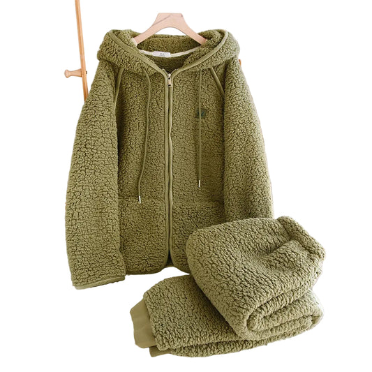 Ciepła Piżama dla Par SoftCuddle – Miękki Flanelowy Zamek na Zimowe Wieczory 0