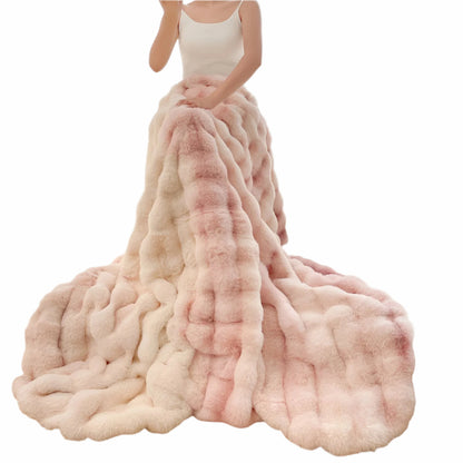 Ciepły Gruby Koc Fleece z Gradientowym Wzorem – Miękki i Stylowy Koc Patchworkowy 160x200 cm 1