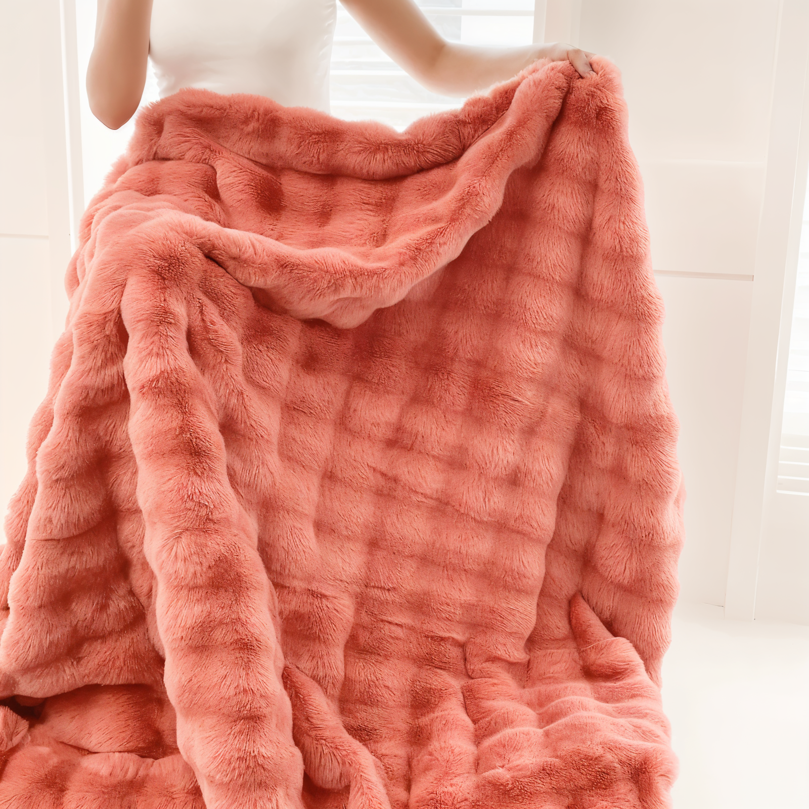 Ciepły Gruby Koc Fleece z Gradientowym Wzorem – Miękki i Stylowy Koc Patchworkowy 160x200 cm 12