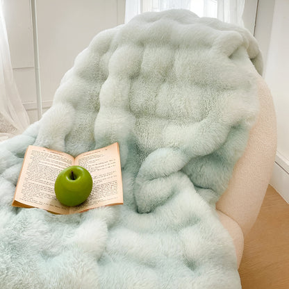 Ciepły Gruby Koc Fleece z Gradientowym Wzorem – Miękki i Stylowy Koc Patchworkowy 160x200 cm 15