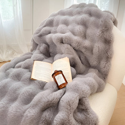 Ciepły Gruby Koc Fleece z Gradientowym Wzorem – Miękki i Stylowy Koc Patchworkowy 160x200 cm 16