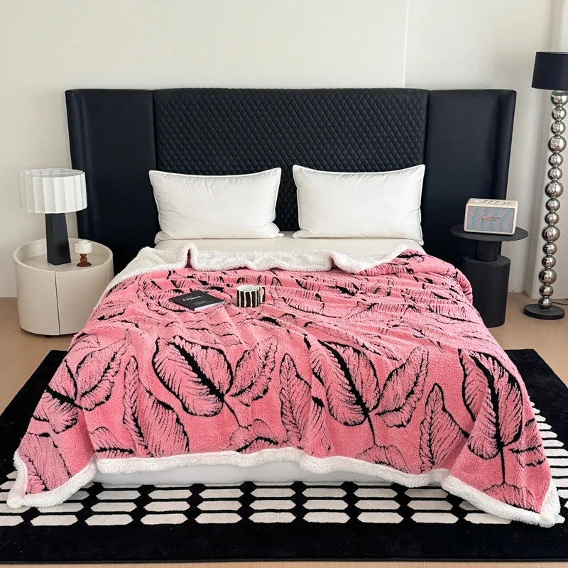 Ciepły Koc Podwójny z Tkaniny Żakardowej, Miękki i Stylowy, Idealny do Biura i na Sofę, 150x200 cm 6