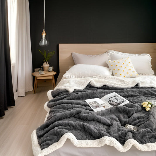 Ciepły Koc z Fleece Kashmira, Elegancki i Gruby, Idealny na Zimowe Noce – 100x150 cm, 150x200 cm, 200x230 cm 0