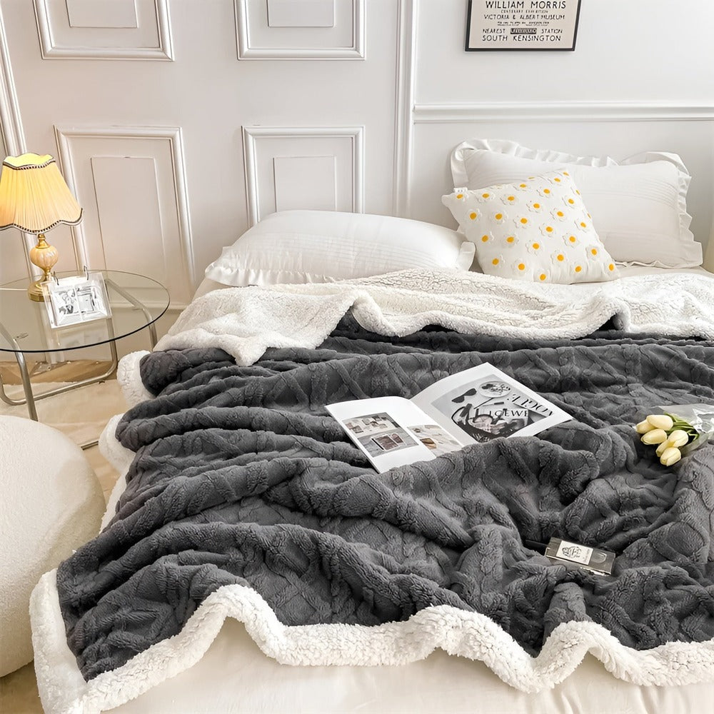 Ciepły Koc z Fleece Kashmira, Elegancki i Gruby, Idealny na Zimowe Noce – 100x150 cm, 150x200 cm, 200x230 cm 1