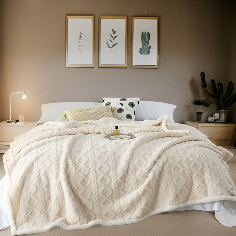 Ciepły Koc z Fleece Kashmira, Elegancki i Gruby, Idealny na Zimowe Noce – 100x150 cm, 150x200 cm, 200x230 cm 7