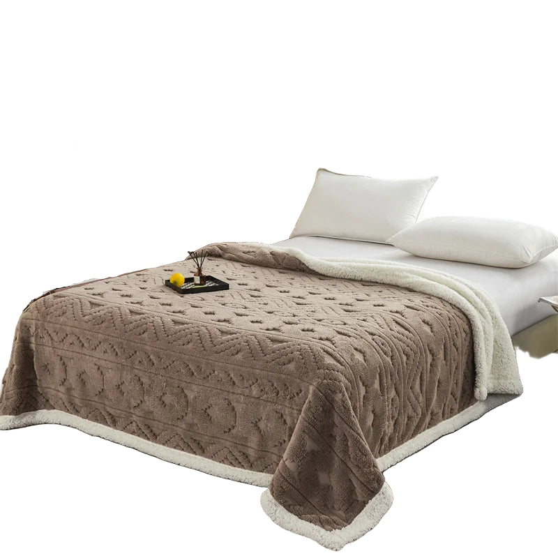 Ciepły Pluszowy Koc w Jednolitym Kolorze – Wielofunkcyjny Koc do Biura i na Drzemki, Łatwy w Pielęgnacji 0