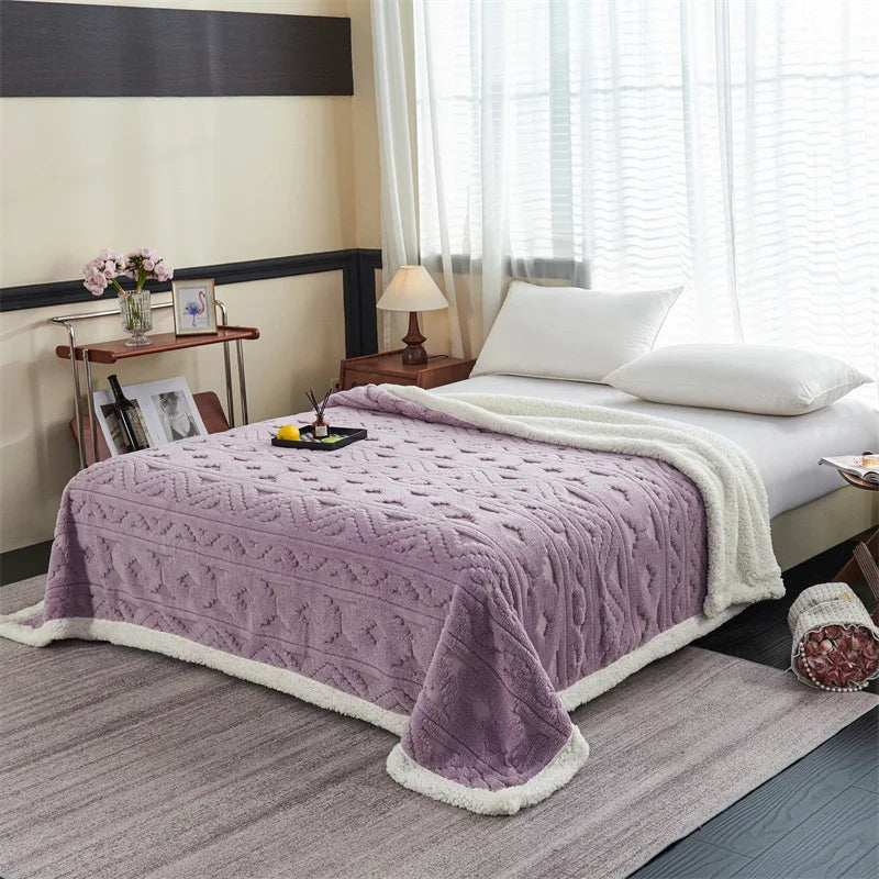 Ciepły Pluszowy Koc w Jednolitym Kolorze – Wielofunkcyjny Koc do Biura i na Drzemki, Łatwy w Pielęgnacji 4