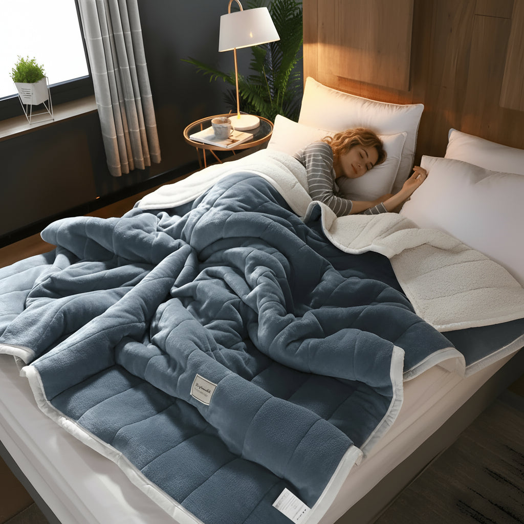 Ciepły koc z sherpy – Ekstra miękki pled na chłodne wieczory, idealny do relaksu w domu i na świeżym powietrzu 6