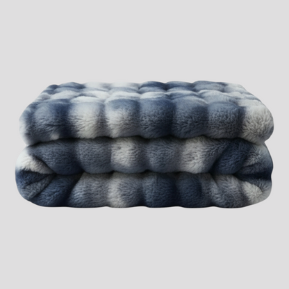 Miękki koc polarowy tie-dye w kolorze niebieskim, rozmiar 127x152 cm