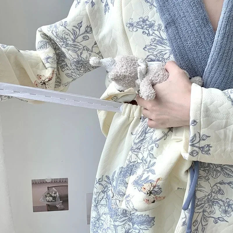 Cudna Młodych Mam Zestaw Piżamy Poporodowej – Wygodny Dekolt V dla Relaksu i Komfortu [piżama poporodowa] 5