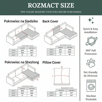 Czarna Narzuta na Sofę Coverfect – Elegancka Aksamitna Ochrona Przed Zabrudzeniami Narzuta na Sofę 7